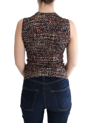 Sleeveless Multicolor Knit Wool Top - Luxury for You