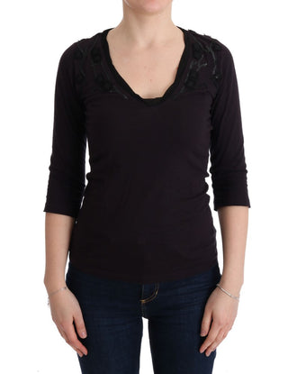 Elegant Purple V-neck Blouse Tee - Luxury for You