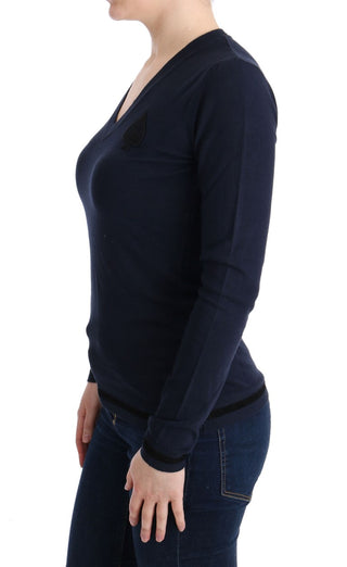 Elegant Blue V-neck Sweater - Luxury for You