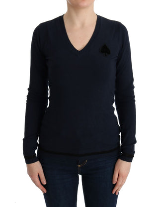 Elegant Blue V-neck Sweater - Luxury for You