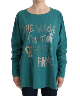 Elegant Crewneck Cotton Sweater In Green - Luxury for You