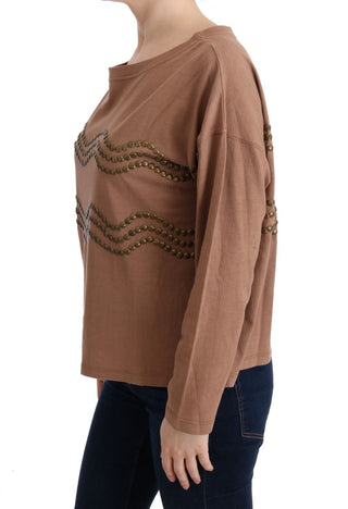 Chic Brown Crewneck Cotton Sweater - Luxury for You