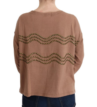 Chic Brown Crewneck Cotton Sweater - Luxury for You