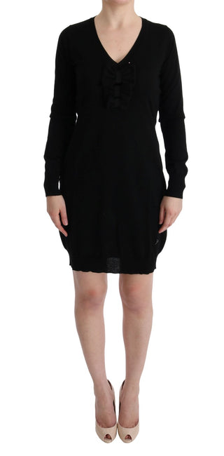 Elegant Black Wool Shift Dress - Luxury for You