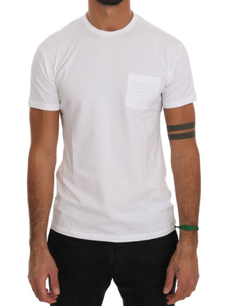 Elegant White Crew-neck Cotton T-shirt - Luxury for You