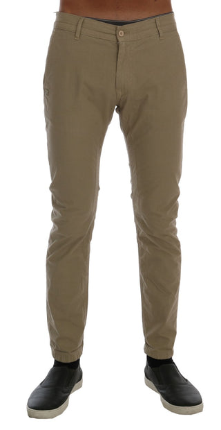 Beige Slim Fit Chinos For Sophisticated Style - Luxury for You