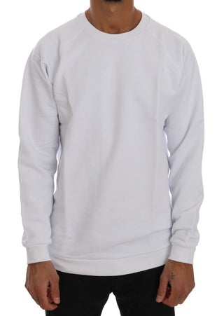 Elegant White Crewneck Cotton Sweater - Luxury for You