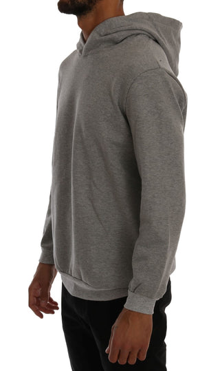 Sophisticated Gray Cotton Hooded Sweater - Luxury for You