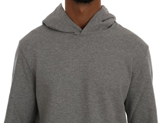 Sophisticated Gray Cotton Hooded Sweater - Luxury for You