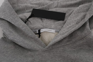 Sophisticated Gray Cotton Hooded Sweater - Luxury for You