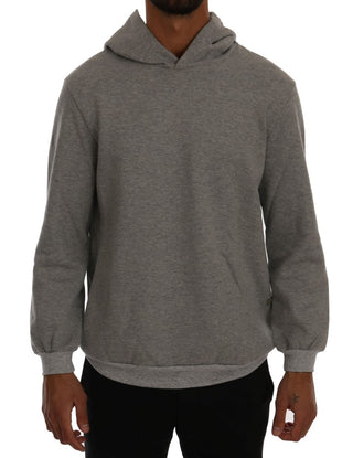 Sophisticated Gray Cotton Hooded Sweater - Luxury for You