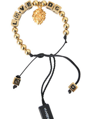 Gold Beaded Love Dg Charm Fashion Bracelet