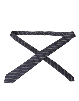 Black White Stripes Silk Adjustable Tie