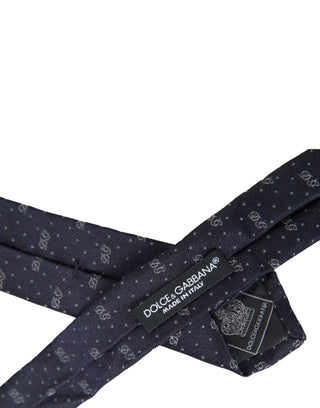 Blue Dg Logo 100% Silk Adjustable Tie