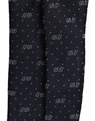 Blue Dg Logo 100% Silk Adjustable Tie