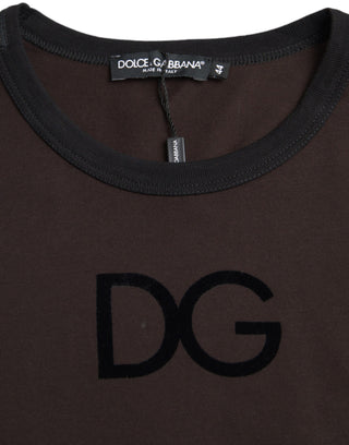 Brown Dg Logo Crewneck Pullover Sweater