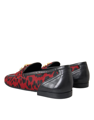 Red Black Leopard Dg Loafers Formal Men Shoes