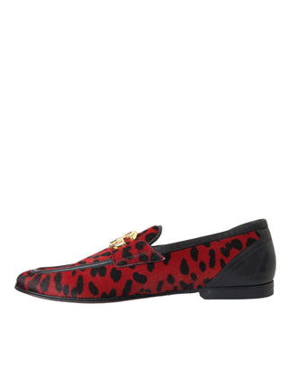 Red Black Leopard Dg Loafers Formal Men Shoes