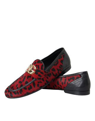 Red Black Leopard Dg Loafers Formal Men Shoes