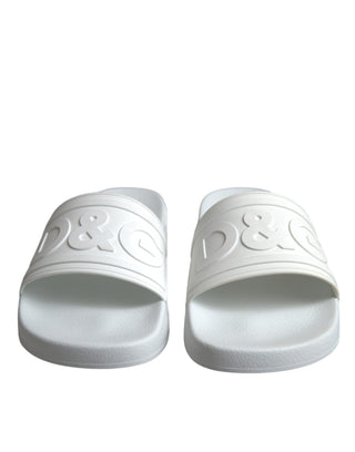 White Rubber Slides Sandals Beachwear Shoes