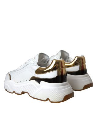 White Gold Daymaster Leather Sneakers Shoes