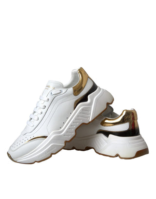 White Gold Daymaster Leather Sneakers Shoes