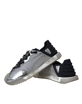 Silver Black Nylon Ns1 Low Top Sneakers Men Shoes