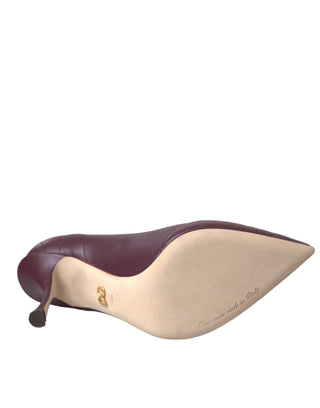 Bordeaux Leather Heart Devotion Pumps Shoes