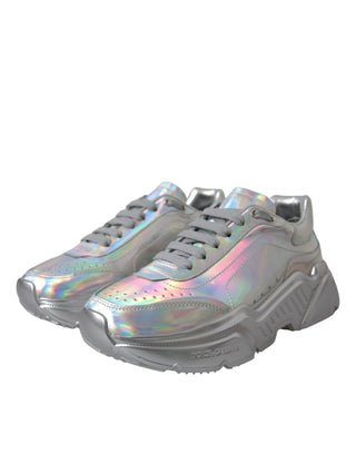 Silver Iridescent Daymaster Leather Sneakers Shoes