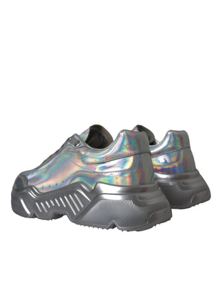 Silver Iridescent Daymaster Leather Sneakers Shoes