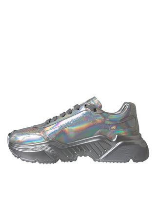 Silver Iridescent Daymaster Leather Sneakers Shoes