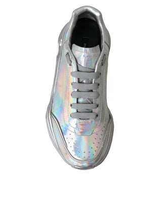 Silver Iridescent Daymaster Leather Sneakers Shoes