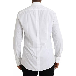 White Gold Logo Cotton Long Sleeves Shirt