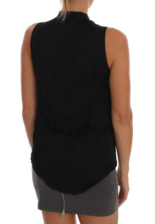 Chic Sleeveless Black Shirt Blouse - Luxury for You