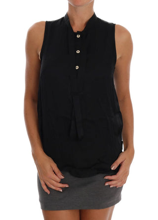 Chic Sleeveless Black Shirt Blouse - Luxury for You