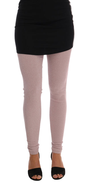 Elegant Pink Mid-waist Stretch Pants - Luxury for You