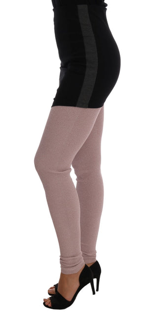 Elegant Pink Mid-waist Stretch Pants - Luxury for You