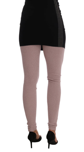 Elegant Pink Mid-waist Stretch Pants - Luxury for You