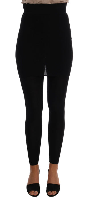 Elegant Black Cashmere Silk Stretch Pants - Luxury for You