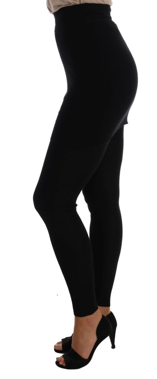 Elegant Black Cashmere Silk Stretch Pants - Luxury for You