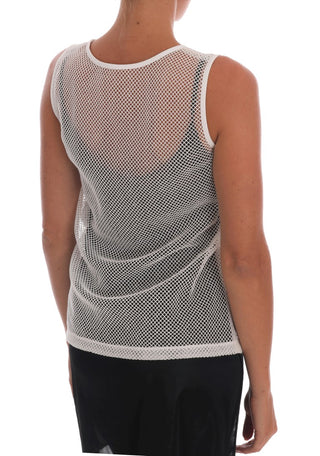 Sleeveless Transparent Net Tank Top - Luxury for You