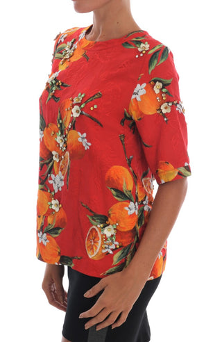 Embellished Crepe Blouse With Blossom Print - Luxury for You