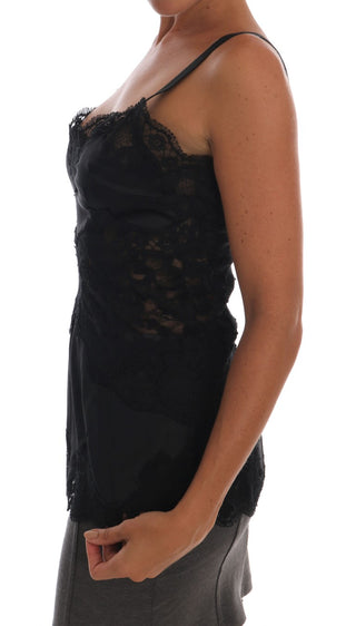 Silk Blend Black Lace Top Dressing Gown - Luxury for You