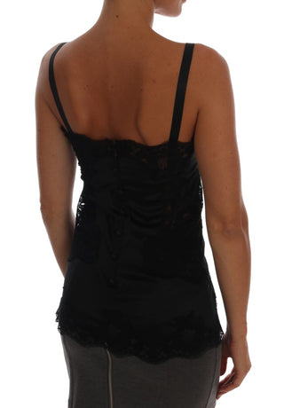 Silk Blend Black Lace Top Dressing Gown - Luxury for You