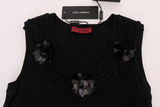 Black Floral Sequined Cami Blouse - Luxury for You