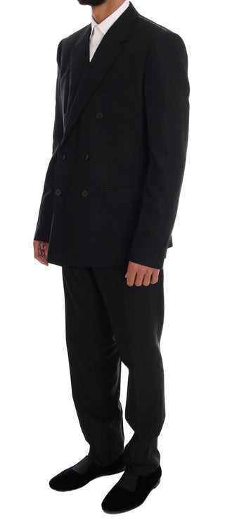 Elegant Black Wool Three-piece Suit - Luxury for You