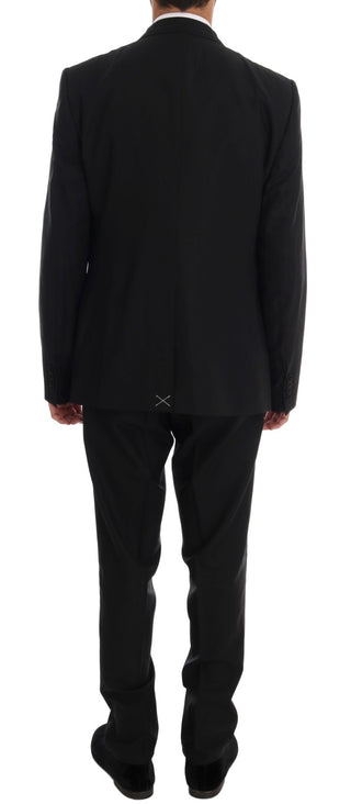 Elegant Black Wool Three-piece Suit - Luxury for You