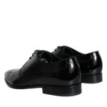 Black Calfskin Leather Derby Men Dress Shoes