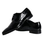 Black Calfskin Leather Derby Men Dress Shoes