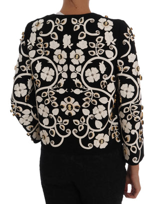 Floral Embroidered Crystal Wool Coat Jacket - Luxury for You